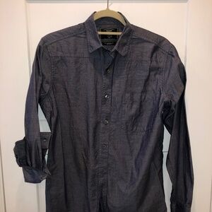 Maker & Company Navy Blue Textured Button Down